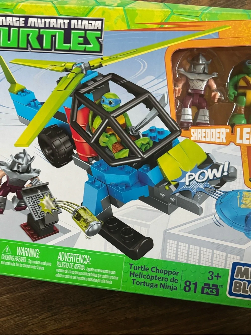 2016 Turtle Chopper Ninja Turtle Leo Shredder Mega Blox New-HTF